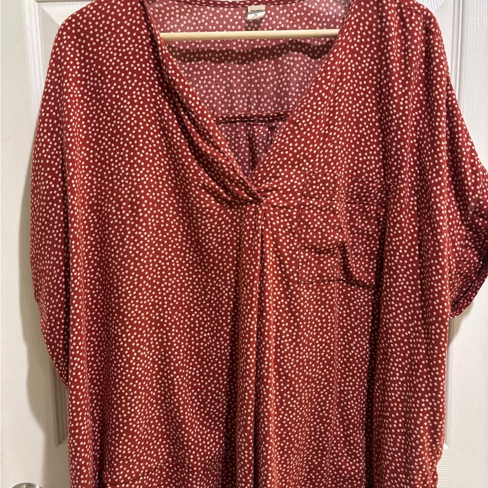 Old Navy Red Polka Dot Blouse